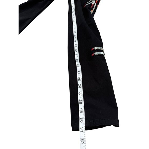 Robins Jean Embroidered Black Skinny Jeans Aztec Chapa Y2k Size 28 - Picture 5 of 7